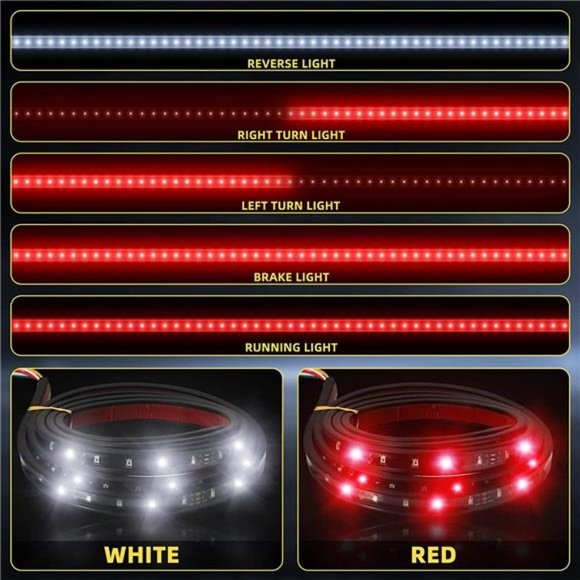 6 Pcs Tailgate Light Bar 60 Inch Truck Bed Light Strip 108 LED Light Strip - Picture 4 of 6